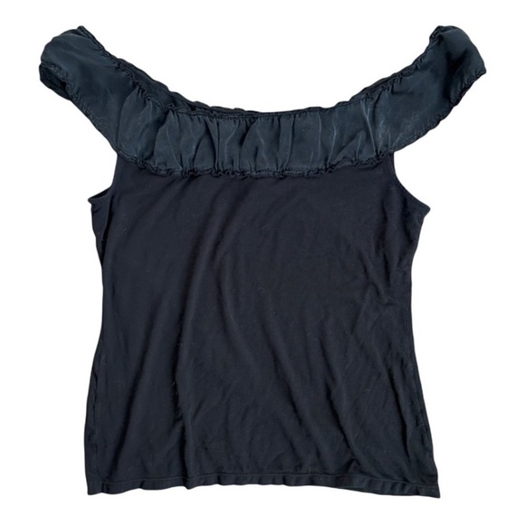 Ann Taylor Silk Ruffled Off The Shoulder Blouse - Picture 5 of 7